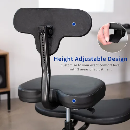 Vista 7 de VIVO Silla de oficina móvil con patas cruzadas con soporte trasero para yoga meditación ADHD, altura ajustable, negro, CHAIR-CL02B