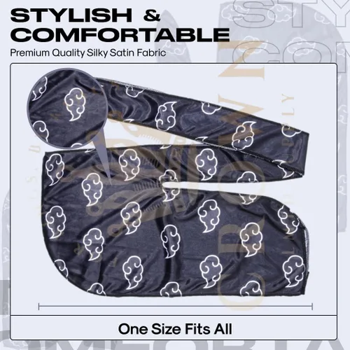 Vista 12 de Art Silky Durag con colas largas y anchas, durags de tela de seda suave satinada para mayor comodidad y compresión