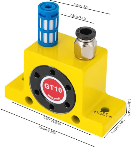 Vista 2 de Vibrador de turbina neumática GT10, Vibrador de turbina de aire industrial, Vibradores de turbina de alta velocidad de alta velocidad