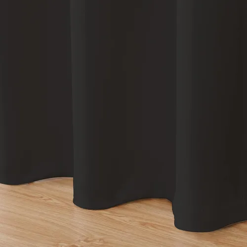 Vista 5 de Inherent Fire Retardant Blackout Curtains, Grommet Top, NFPA 701 Certified Flame Resistant Drape, FR Window Curtains for Classroom, 2 Panels, Black