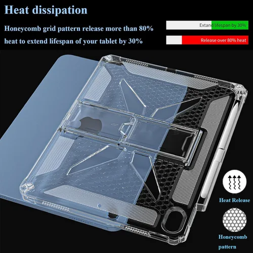 Vista 8 de Clear Stand Case for iPad Air 3 (Air 3rd Generation) 10.5 inch 2019 & iPad Pro 10.5 inch 2017 with Pencil Holder/Kickstand Soft TPU Back Silicone