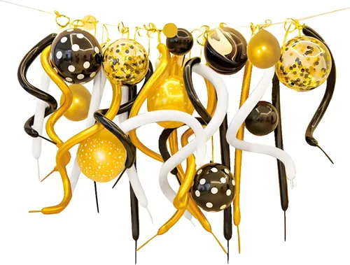Vista 8 de 100 globos largos de 260 globos de animales torcidos, globos de látex para decoración de cumpleaños, boda, fiesta (negro)
