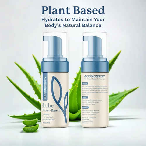 Vista 4 de Ecoblossom Lubricante a base de agua – Lubricante personal para juguete, taza de período, disco o aplicador – Gel natural