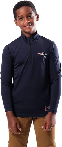 Vista 47 de Ultra Game - Camiseta juvenil NFL oficial con cremallera de un cuarto y manga larga súper suave