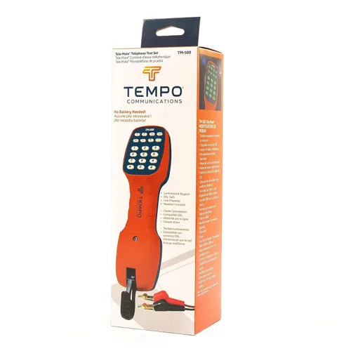 Vista 8 de TEMPO Communications TM-500 - Juego de prueba telefónica compatible con DSL, juego de prueba de Lineman con auriculares, marcación de tono y pulso