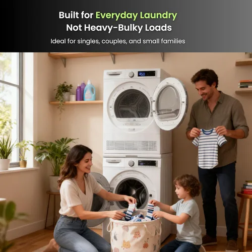 Vista 9 de Conserv 2.2 cf 120 V Lavadora y 4 Cf 220V Secadora Condensación Fabricada en Europa (Negro Mate)
