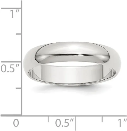 Vista 2 de Anillo de boda de plata de ley 925 maciza de 0.197 in con cúpula clásica
