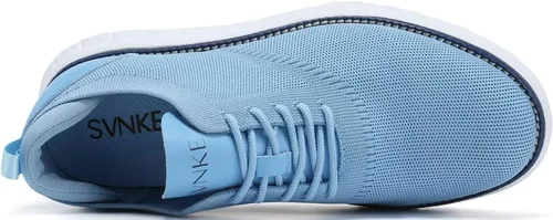 Vista 4 de SVNKE Zapatos de vestir de malla para hombre, zapatos casuales de negocios, con cordones, zapatos Oxford ligeros, transpirables, cómodos, suela