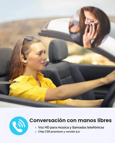 Vista 2 de NANAMI Auriculares Bluetooth, auricular Bluetooth V5.0, auriculares ultraligeros de 320 horas con micrófono giratorio, auriculares manos libres