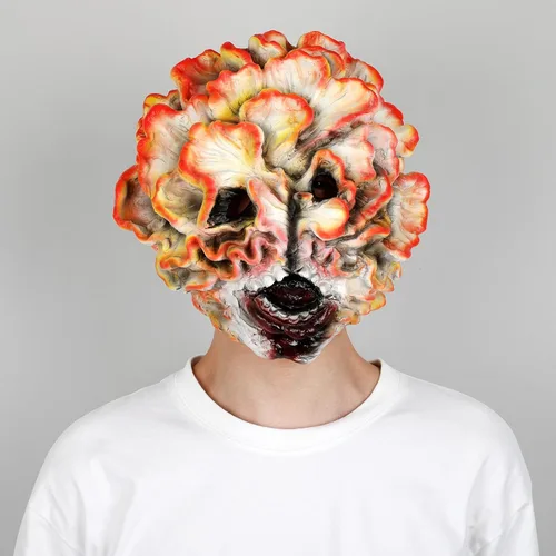 Vista 6 de Pigmiss Last US Clicker Máscara de Halloween de hongos aterradores máscara de látex de cabeza completa espeluznante disfraz de cosplay novedad zombi