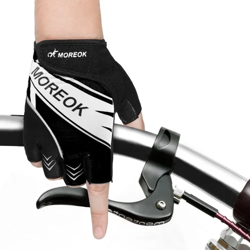 Vista 5 de BIKINGMOREOK Guantes de ciclismo de montaña para hombres y mujeres, medio dedo, entrenamiento, deportes, ciclismo de carretera, guantes de bicicleta