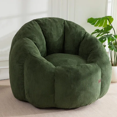 Vista 11 de MAXYOYO - Puf con otomana, silla gigante de calabaza para adultos Beige