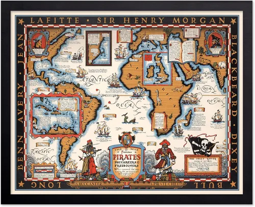 Vista 71 de Poster Master Póster retro de viaje con mapa monumental vintage de Florencia, arte italiano, gran regalo para hombres, mujeres, amantes