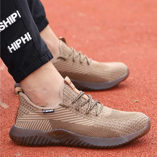 Vista 8 de SUADEX Zapatos con puntera de acero para hombres y mujeres, indestructibles, con puntera de acero, zapatillas ligeras de trabajo, seguridad, a