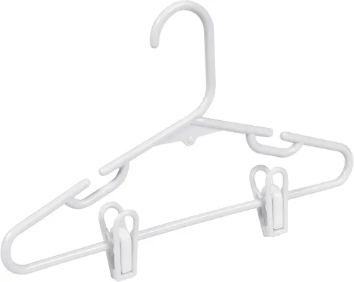 Vista 6 de Honey Can Do Perchas de ropa para niños con clips, paquete de 18 HNG-09047 Blanco