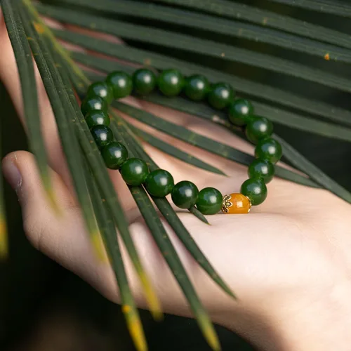Vista 20 de Pulseras de cristal con cuentas de Charka para mujer, hechas a mano con aventurina verde de 0.315 pulgadas (0.315 in), pulseras de piedra de cristal