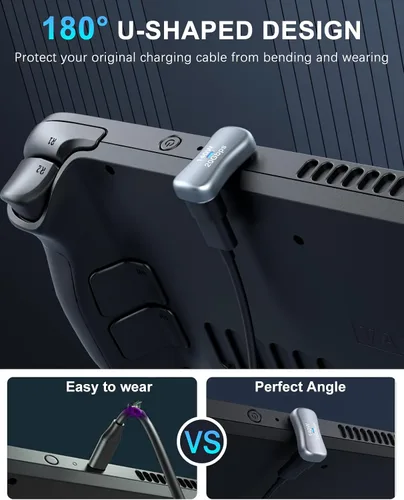 Vista 2 de MoKo Adaptador USB C de 180 Grados Paquete de 2, Adaptador Conector USB-C Macho a USB-C Hembra en Forma de U con PD 140W/20 Gbps, Adaptador Extensor