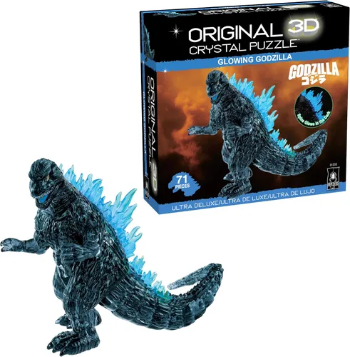 Vista 11 de Bepuzzled, Godzilla Ultra Deluxe - Rompecabezas de cristal 3D, para amantes de Godzilla, coleccionistas y rompecabezas a partir de 12 años