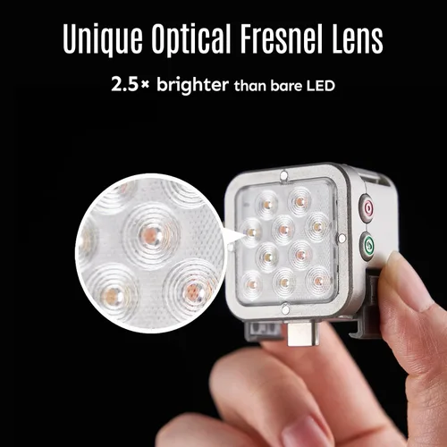 Vista 4 de Harlowe Atom 2 Pocket Duo Kit - Mini luz magnética para cámara de 2 W - Luz de llenado con sensor de movimiento recargable tipo C para vlogging