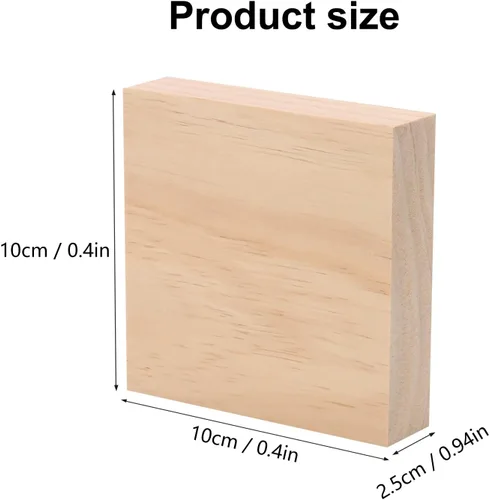 Vista 2 de Paquete de 20 bloques de madera de pino, cuadrados de madera sin terminar de 4 x 4 pulgadas, ideales para proyectos de bricolaje