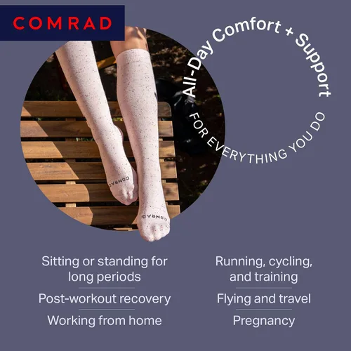 Vista 2 de Comrad Knee High Compression Socks for Women and Men - Premium Support Socks for Pregnancy, Nurses, Athletes, and More