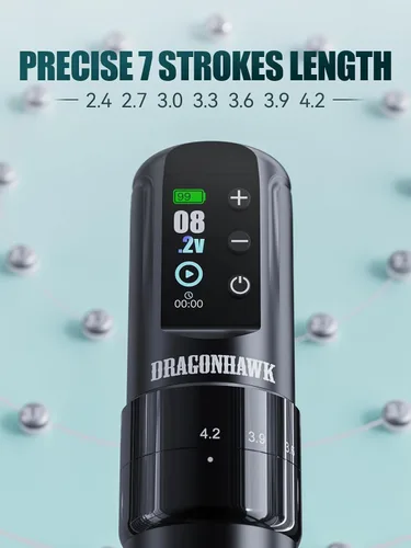 Vista 3 de Dragonhawk Kit de tatuaje inalámbrico para principiantes Atom2 Pro
