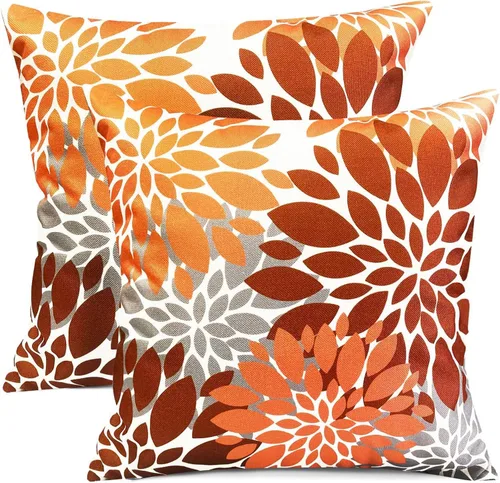 Vista 24 de Juego de 2 fundas de almohada decorativas negras boho 16x16 pulgadas, fundas de almohada de lino modernas estilo bohemia campestre para exteriores