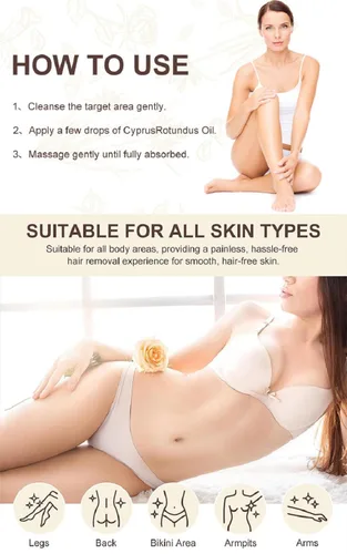 Vista 7 de Aceite Cyperus Rotundus, 100% puro y natural Cyprus Rotundus aceite para depilación y reducción del crecimiento del vello corporal (1 unidad)