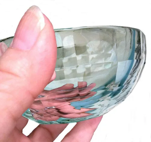 Vista 9 de Amlong Crystal Mini cuenco de cristal facetado transparente de 3 pulgadas