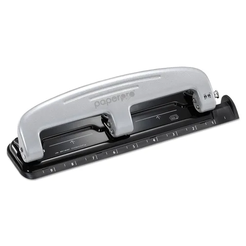 Vista 5 de Bostitch Oficina inPRESS 12 Perforadora de tres agujeros de esfuerzo reducido, plata/negro (2101)