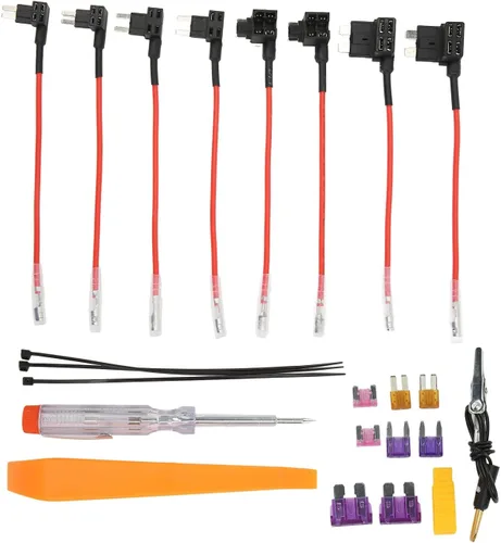 Vista 9 de Acouto Kit de cable rígido para cámara de salpicadero, cable de alimentación de 12 V a 28 V a 5 V, adaptador USB, sobrecalentamiento para cámara