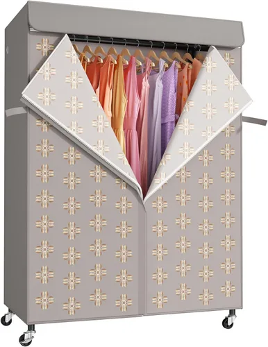 Vista 10 de ULIFHOME P6C Plus - Perchero Rodante con Cubierta, Perchero Cubierto Resistente, Armario Portátil para Colgar Ropa, Perchero con Ruedas, Perchero