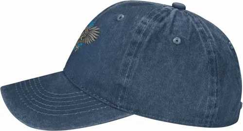 Vista 4 de Cowboy Hat Trendy Hats for Man and Women Djustable Four Season Outdoor Baseball Cap of Hell Skull with Angel Navy Blue
