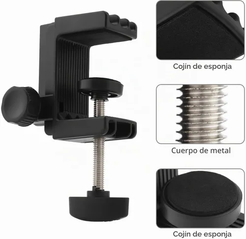 Vista 4 de Abrazadera de escritorio, soporte de plástico, soporte de base de abrazadera en C, abrazadera de montaje de mesa, soporte de montaje de luz clip