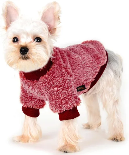 Vista 9 de Suéteres para perros pequeños, niña, perro macho, suéter, forro polar suave, ropa de invierno para mascotas, niño, niña, sudaderas de felpa, Negro