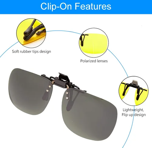 Vista 6 de POLARS DESIGN Gafas de sol polarizadas con clip sobre lentes de miopía graduadas
