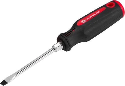 Vista 5 de Powerbuilt 646170 - Destornillador ranurado de 1/4 pulgadas x 1-1/2 pulgadas, destornillador de punta magnetizada, mango de inyección doble, acero