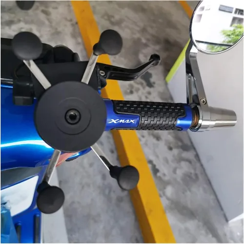 Vista 3 de Manillar de motocicleta para Yamaha Xmax 125 250 300 400 empuñaduras de manillar de motocicleta Agarres de aluminio cómodo y suave de goma para Azul