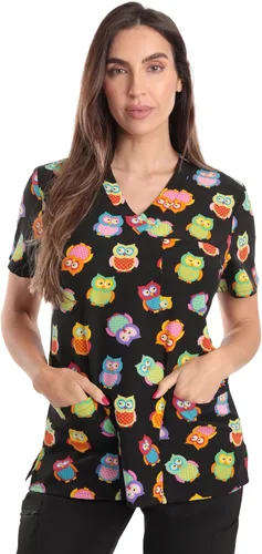 Vista 16 de Just Love - Tops de trabajo festivos para mujer Aqua - Luna y estrellas