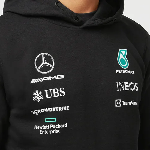 Vista 5 de Mercedes AMG Petronas Formula One Team - Producto oficial de Fórmula 1 - Sudadera con capucha del equipo 2022 - Negro - S
