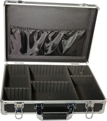 Vista 6 de Ursae Minoris Elite - Estuche de aluminio negro para juegos a prueba de EE. UU., sellos postales en sobres de vidrio y otros tesoros, tamaño compacto