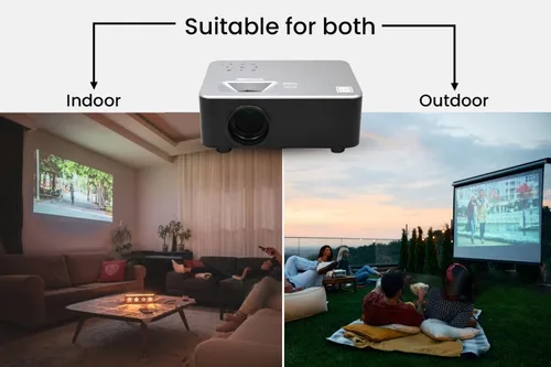 Vista 7 de RCA RPJ133 1080P, tamaño de imagen de 30 a 150 pulgadas, Bluetooth integrado, HDMI, USB, control remoto, control de voz, interior, exterior