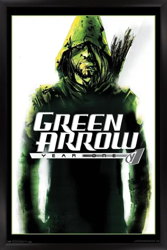 Vista 8 de Trends International DC Comics - Póster de pared con diseño de flecha verde, año uno, 14.725 x 22.375 pulgadas, versión enmarcada de madera
