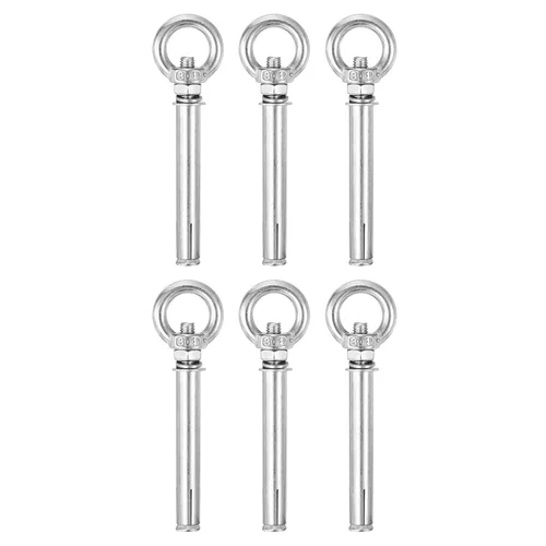 Vista 21 de uxcell Aro de elevación de la expansión, 8pcs M6x50mm 304 tornillo de expansión de acero inoxidable con anillo de ojo para pared de ladrillo