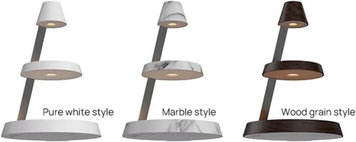 Vista 6 de Cargador inalámbrico magnético 3 en 1 torre vertical de doble capa luz nocturna de alta potencia conveniente compatible con teléfonos