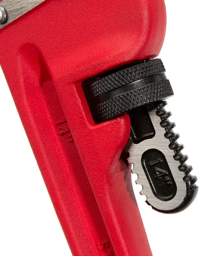 Vista 3 de Steelman 60882 Llave de tubo de mango recto de hierro fundido de 14 pulgadas Rojo; plateado