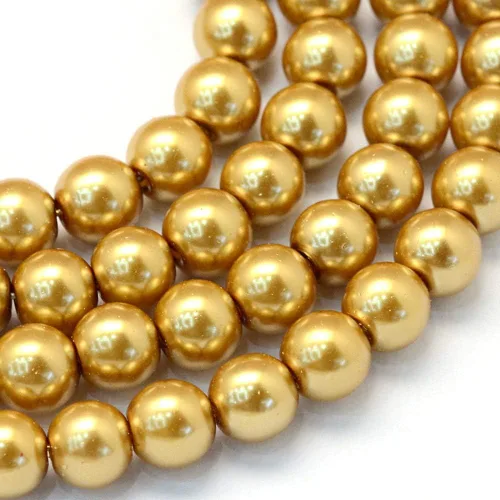 Vista 17 de KISSITTY 105 unids/hebra Burly Wood Satin Luster Glass Round Pearl Spacer Bead Loose Beads 0.315 in para bricolaje joyería artesanía 31.4