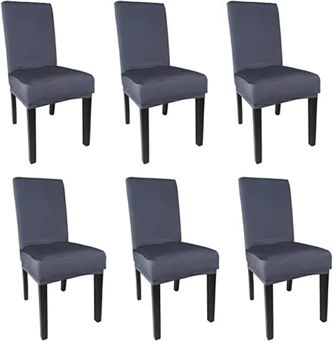 Vista 17 de Funda protectora de tela de elastano elástica extraíble y lavable para silla de comedor (color aguamarina, 6)