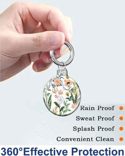 Vista 6 de ANDRIU Funda compatible con Air Tag, funda protectora con soporte para llavero de bucle, resistente a los arañazos para cartera, equipaje, perro