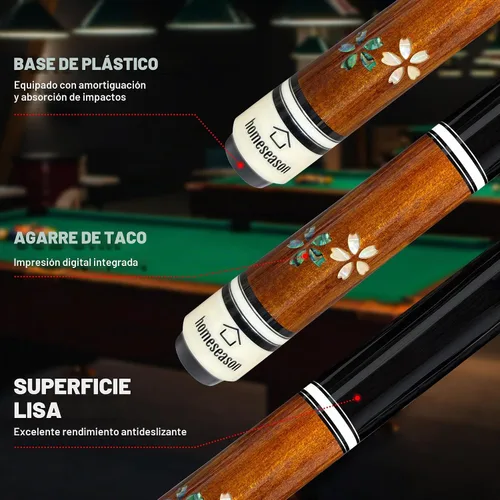 Vista 2 de HomeSeason Pool Cue Stick 58" Professional Billiard Canadian Maple Pool Stick with Leather Case & 13mm Tip, 18/19/20/21oz for Adults Pro Player 20oz